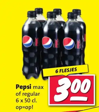 Nettorama Pepsi max of regular 6 x 50 cl. aanbieding