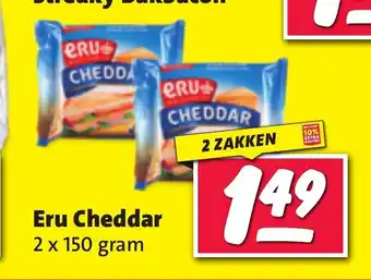 Nettorama Eru Cheddar 2 x 150 gram aanbieding