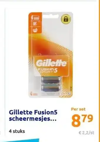 Action Gillette Fusion5 scheermesjes... 4 stuks aanbieding