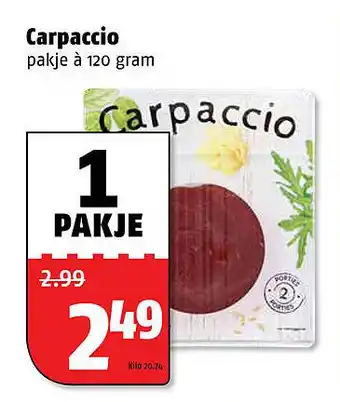 Poiesz Carpaccio pakje à 120 gram aanbieding