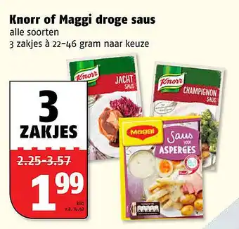 Poiesz Knorr of Maggi droge saus aanbieding