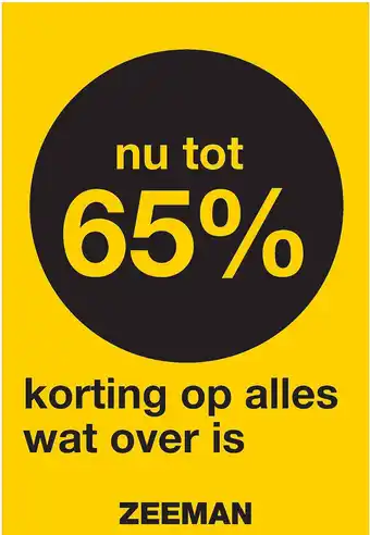 Zeeman nu tot 65% korting op alles wat over is aanbieding