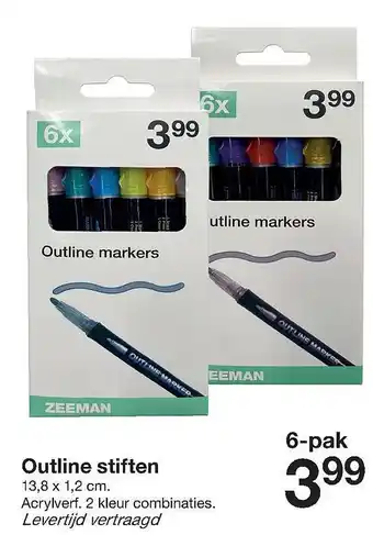 Zeeman Outline stiften aanbieding