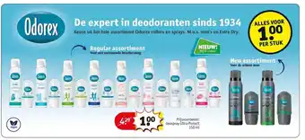 Kruidvat De expert in deodoranten sinds 1934 keuze uit het hele assortiment odorex rollers en sprays. m.u.v. mini's en extra dry. aanbieding