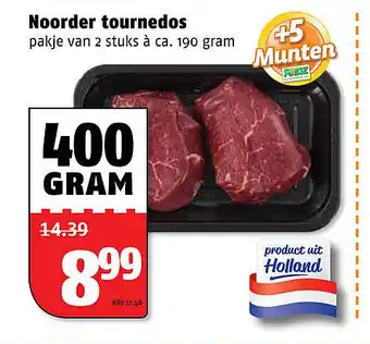 Poiesz Noorder tournedos 400 gram aanbieding