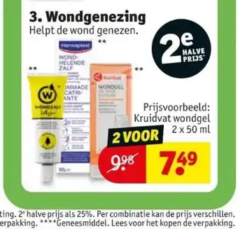 Kruidvat 3. wondgenezing helpt de wond genezen. aanbieding