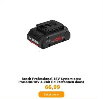 Amazon Bosch professional 18v system accu procore18v 4.0ah (in kartonnen doos) aanbieding