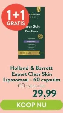 Holland & Barrett Holland & barrett expert clear skin liposomaal - 60 capsules aanbieding