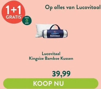 Holland & Barrett Lucovitaal kingsize bamboe kussen aanbieding