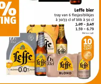 Poiesz Leffe bier tray van 6 flesjes/blikjes à 30/33 cl of blik à 50 cl aanbieding