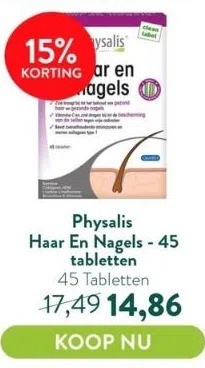 Holland & Barrett Physalis haar en nagels - 45 tabletten aanbieding