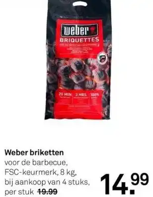 Karwei Weber briketten voor de barbecue, aanbieding