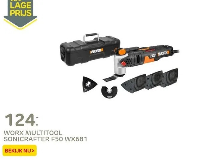 Worx multitool sonicrafter f50 wx681 aanbieding bij Praxis