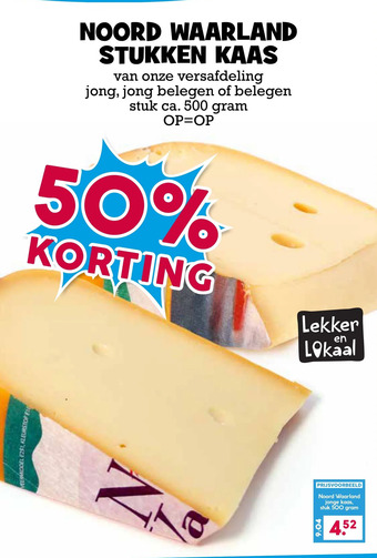 Boon`s Markt Noord waarland stukken kaas aanbieding