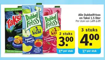 Albert Heijn Alle DubbelFrisss en Taksi 1.5 liter aanbieding