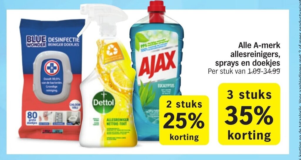 Alle Amerk allesreinigers, sprays en doekjes aanbieding bij Albert Heijn