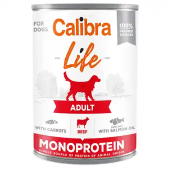 Zooplus Voordeelpakket: 12x400g calibra dog life adult rund met wortelen nat hondenvoer aanbieding