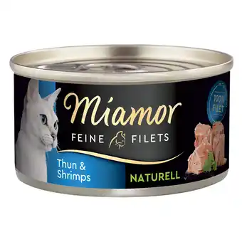 Zooplus Miamor fijne filets naturel 6 x 80 g kattenvoer - tonijn & garnalen aanbieding