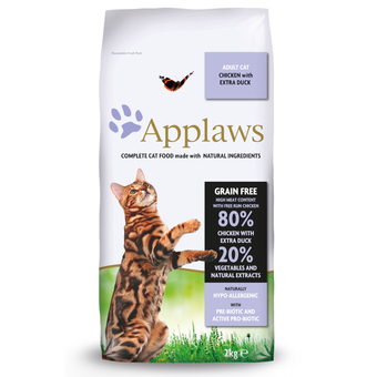 Zooplus 2kg kip & eend applaws kattenvoer aanbieding