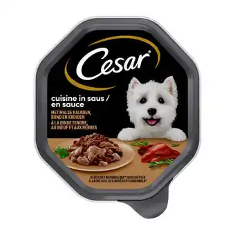 Coop Cesar hondenvoer nat cuisine kalkoen & rijst aanbieding