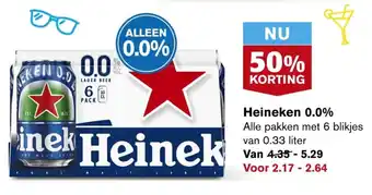 Hoogvliet Heineken 0.0% 0.33 liter aanbieding