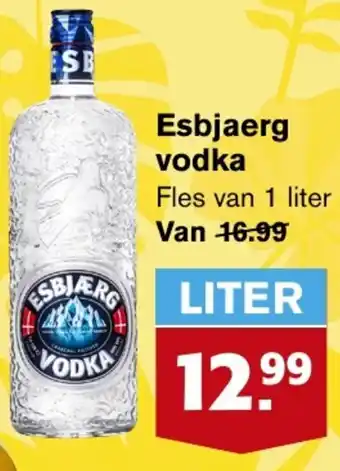 Hoogvliet Esbjaerg vodka 1 liter aanbieding