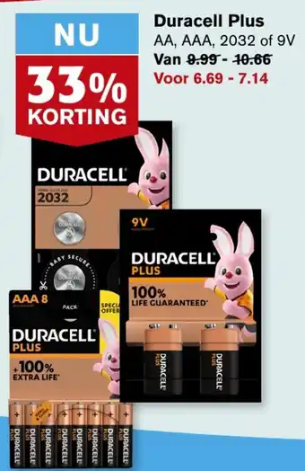 Hoogvliet Duracell Plus aanbieding