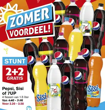 Hoogvliet Pepsi, Sisi of 7UP 1.5 liter aanbieding