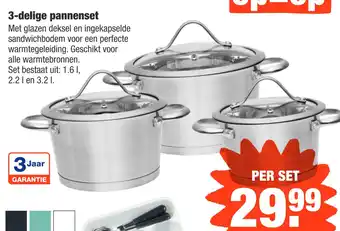 ALDI 3-delige pannenset aanbieding