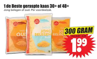 Dirk 1 de Beste geraspte kaas 30+ of 48+ aanbieding