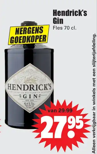 Dirk Hendrick's Gin aanbieding