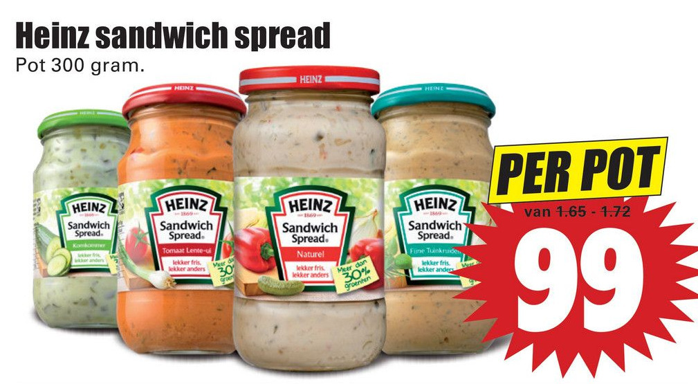 Heinz sandwich spread aanbieding bij Dirk