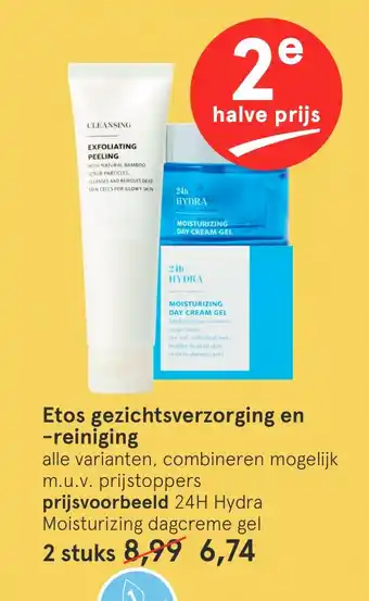 Etos Etos gezichtsverzorging en -reiniging aanbieding