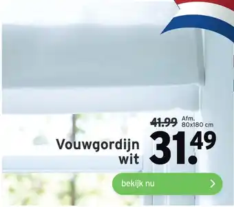 GAMMA Vouwgordijn wit aanbieding