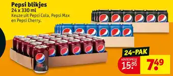 Kruidvat Pepsi blikjes aanbieding