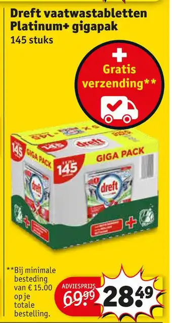 Kruidvat Dreft vaatwastabletten Platinum+ gigapak aanbieding