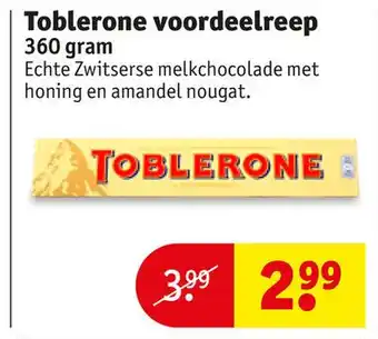 Kruidvat | Toblerone voordeelreep aanbieding