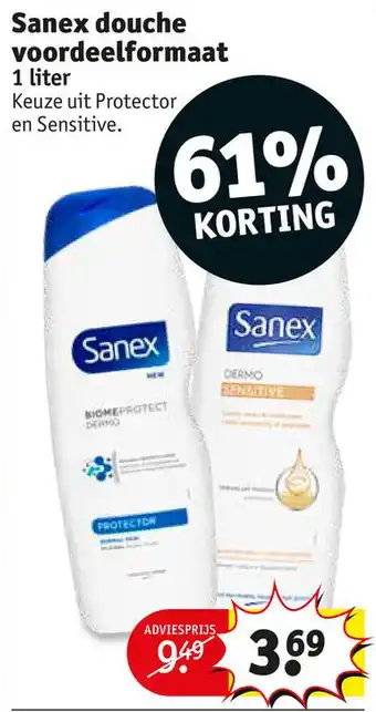 Kruidvat Sanex douche voordeelformaat aanbieding