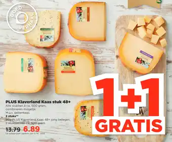 PLUS PLUS Klaverland Kaas stuk 48+ aanbieding