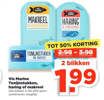 PLUS Vis Marine Tonijnstukken, haring of makreel aanbieding