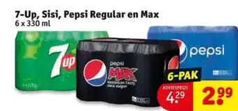 Kruidvat 7-up, sisi, pepsi regular en max aanbieding