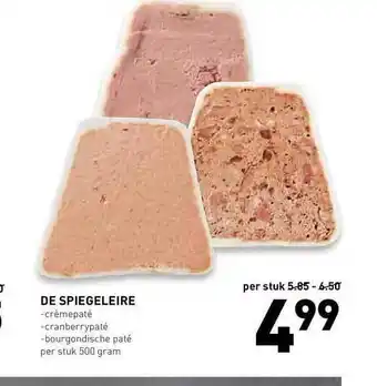 De Kweker De Spiegeleire Crèmepaté, Cranberrypaté Of Bourgondische Paté 500 gram aanbieding