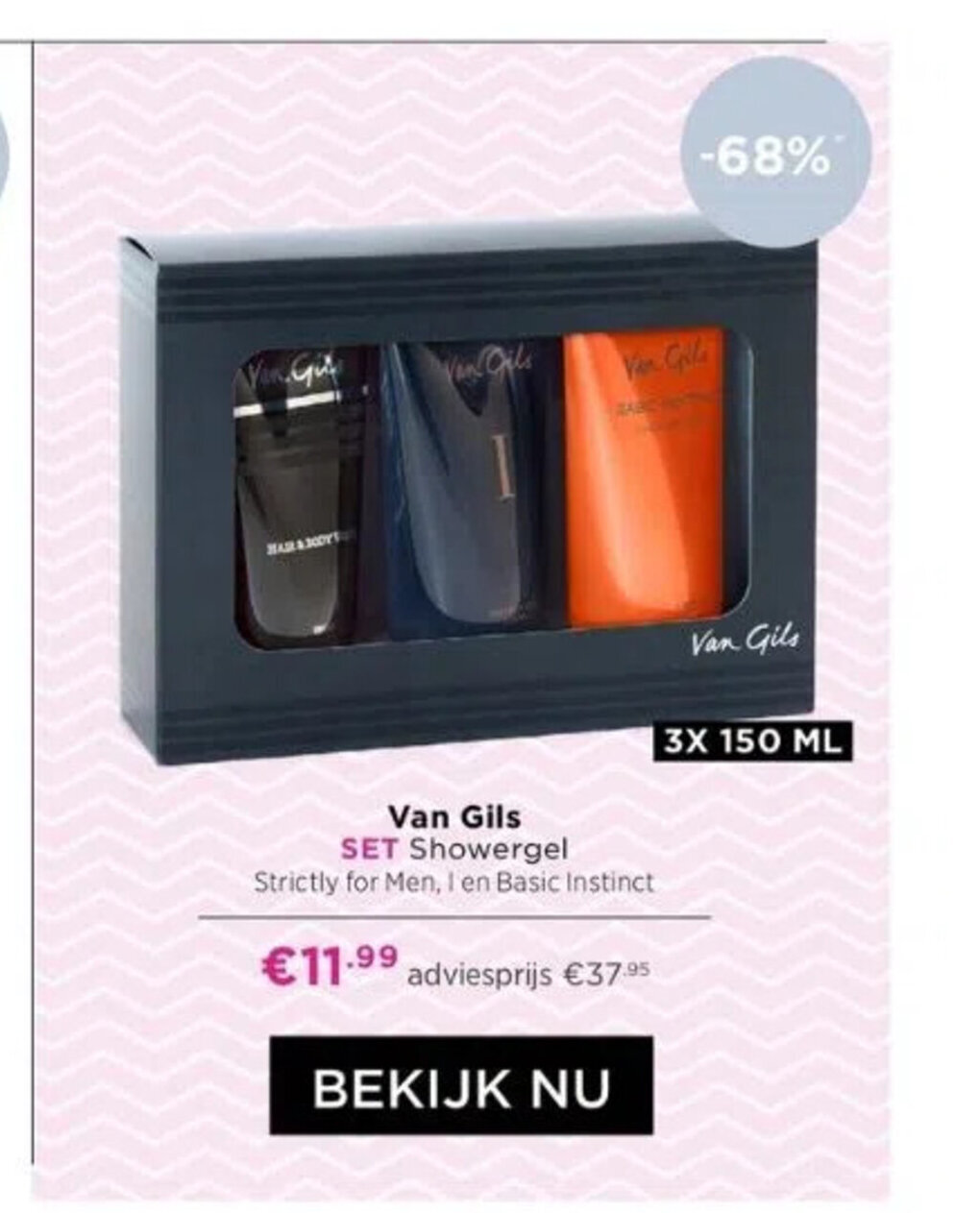 Van Gils SET Showergel Strictly for Men, I en Basic Instinct 3 x 150 ml