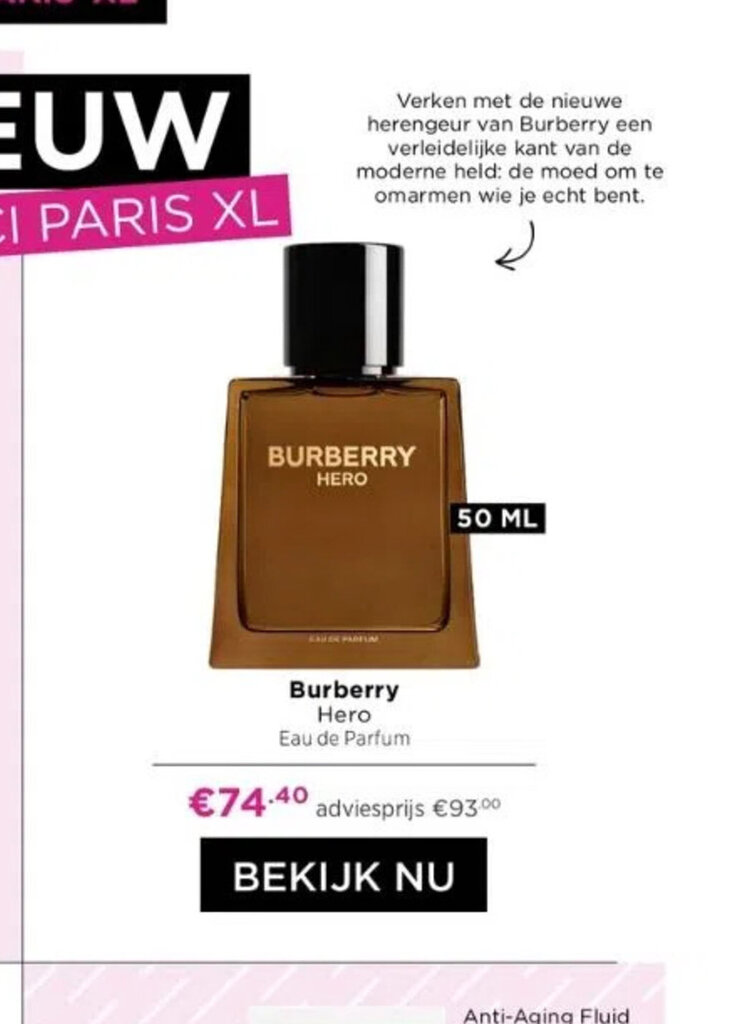 Burberry Hero Eau de Parfum 50 ml aanbieding bij ICI Paris XL