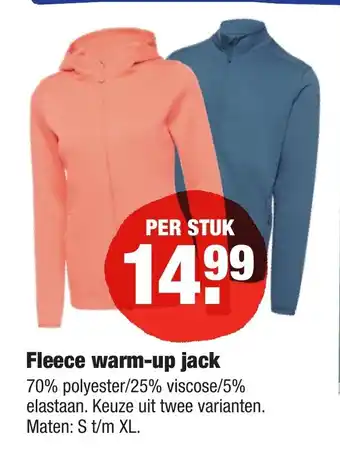 ALDI Fleece warm-up jack S-XL aanbieding