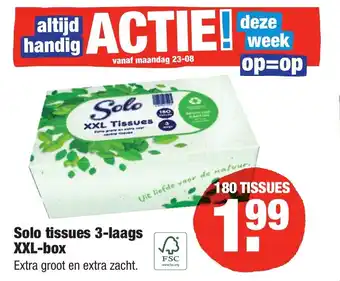 ALDI Solo tissues 180st aanbieding