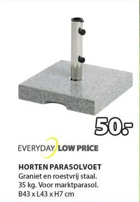 Jysk Horten parasolvoet aanbieding