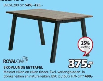 Jysk Skovlunde eettafel aanbieding