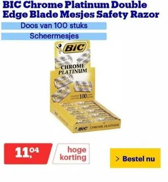 Bol.com Bic chrome platinum double edge blade mesjes safety razor aanbieding