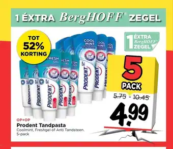 Vomar Voordeelmarkt Prodent Tandpasta 5 pack aanbieding